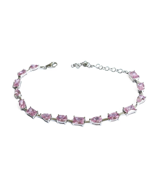 Pembe Taşlı Gümüş Bileklik ürün görseli 1