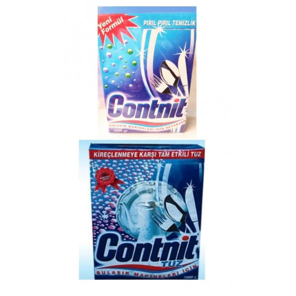 CONTNİT BULAŞIK MAKİNESİ DETERJANI 1000 ML&CONTNİT BULAŞIK MAKİNESİ TUZU 2 KG (TÜRK MALI) ürün görseli 1