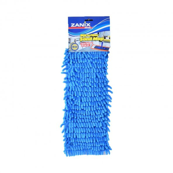 Zanix Mikrofiber Islak Kuru Nemli Makarna Şönil Palet Tablet Mop Yedeği - 40 Cm. - 1 Adet ürün görseli 1