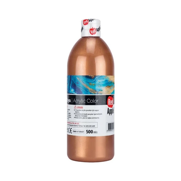 Red Apple Akrilik Yaldız Boya 500 ml Metalik Bakır ürün görseli 1