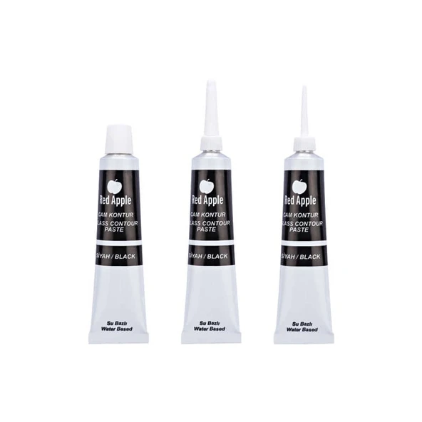 Red Apple Cam Kontur Boyası 25 ml Siyah ürün görseli 1