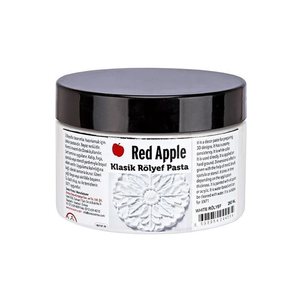 Red Apple Beyaz Rölyef Pasta 250 ml ürün görseli 1