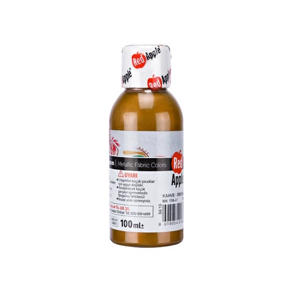 Red Apple Metalik Kumaş Boyası 100 ml Kahverengi ürün görseli 1
