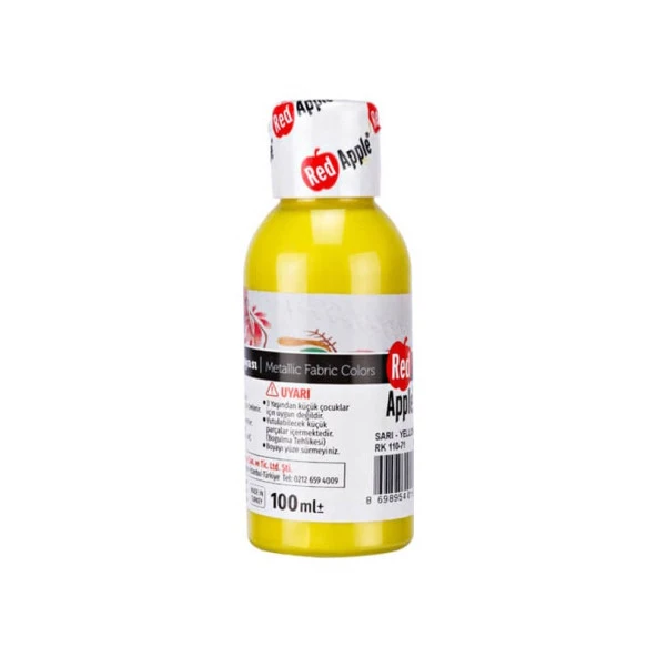Red Apple Metalik Kumaş Boyası 100 ml Sarı ürün görseli 1