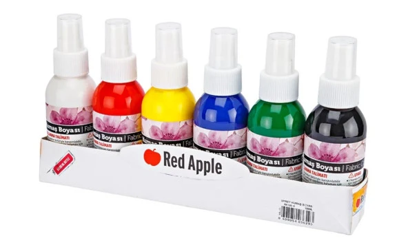 Red Apple Sprey Kumaş Boyası 6 Renk x 100 ml ürün görseli 1