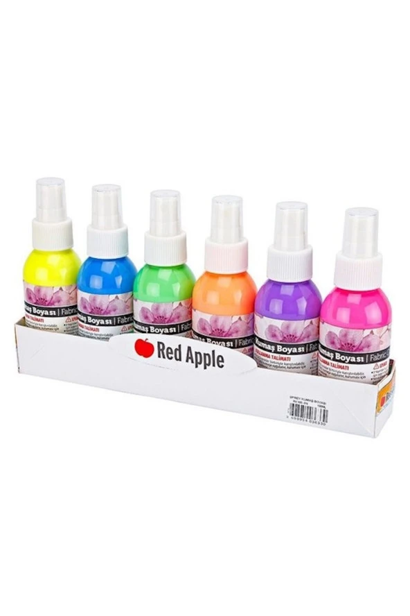 Red Apple Sprey Neon Kumaş Boyası 6 Renk x 100 ml ürün görseli 1
