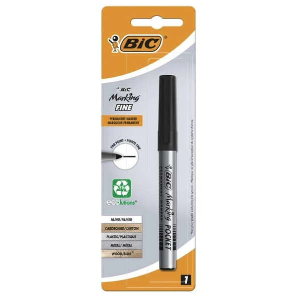 Bic Marking Pocket Permanent Marker Fine Siyah ürün görseli 1