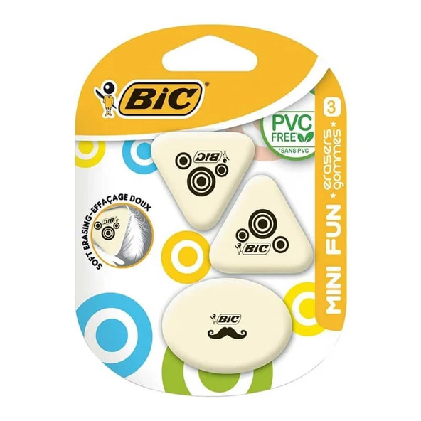 Bic Mini Fun Silgi 3lü Blister ürün görseli 1