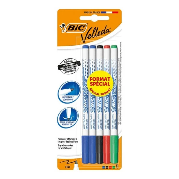 Bic Velleda 1721 Çocuk Tahta Kalemi 5li Blister Karışık Renk ürün görseli 1