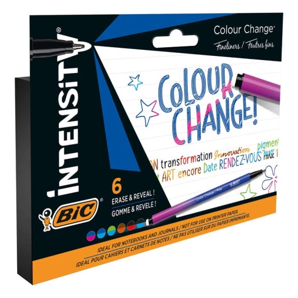 Bic Intensity Renk Değiştiren Keçe Uçlu Kalem 6 Renk ürün görseli 1