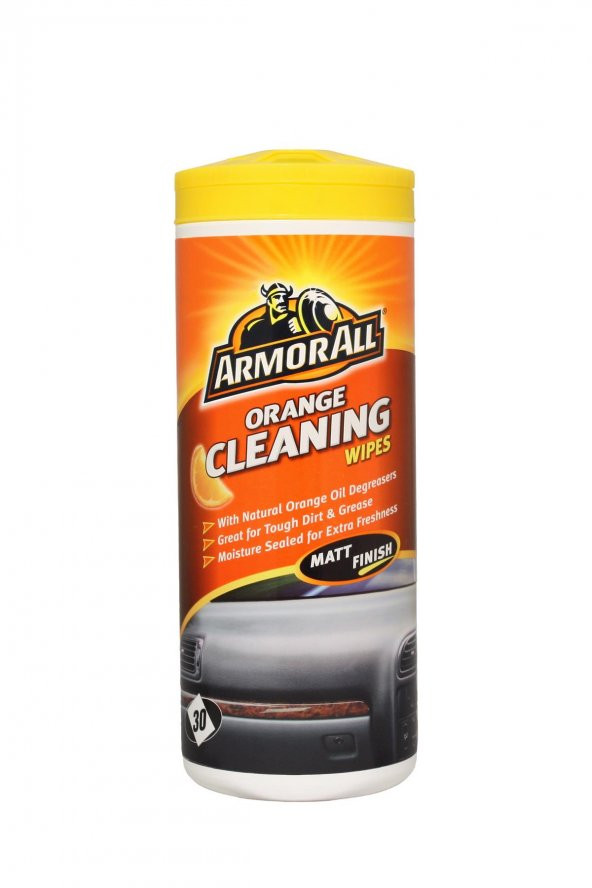 ArmorAll Orange Cleaning Wipes. Genel Temizlik Mendili Natural Kokulu Mat. 30ad. ürün görseli 1