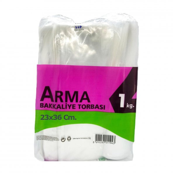 Naksan Arma Şeffaf Naylon 2 lik 23x36 Cm. Bakkaliye Poşeti Torbası - 1 Kg. - Ort. 190 Adet - 1 Paket ürün görseli 1
