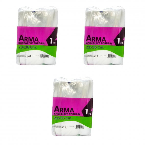 Naksan Arma Şeffaf Naylon 2 lik 23x36 Cm. Bakkaliye Poşeti Torbası - 1 Kg. - Ort. 190 Adet - 3 Paket ürün görseli 1