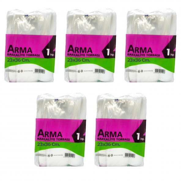 Naksan Arma Şeffaf Naylon 2 lik 23x36 Cm. Bakkaliye Poşeti Torbası - 1 Kg. - Ort. 190 Adet - 5 Paket ürün görseli 1