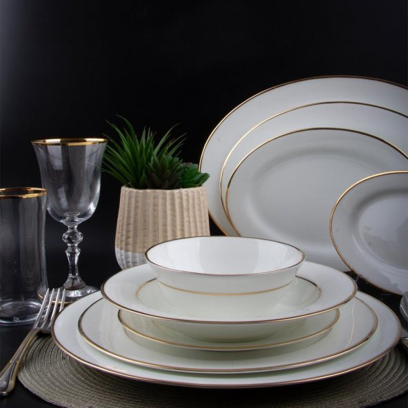 Evaliza Classic Gold 60 Parça 12 Kişilik Yemek Takımı ürün görseli 1