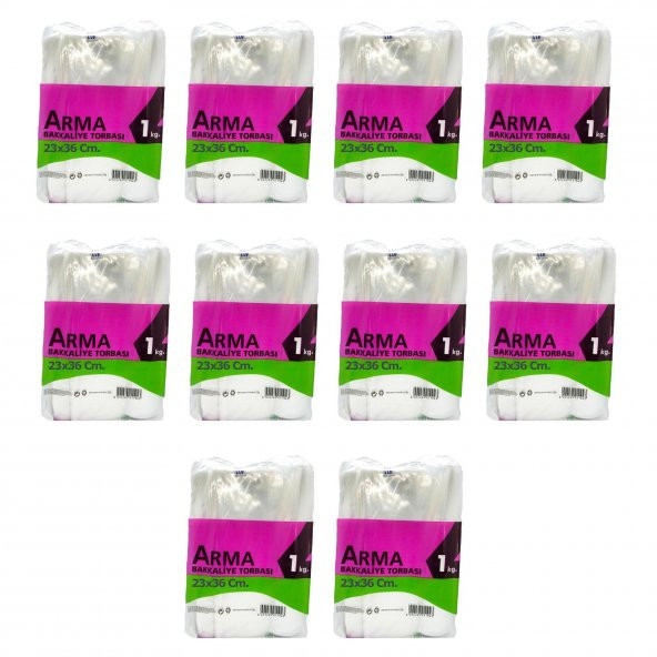 Naksan Arma Şeffaf Naylon 2 lik 23x36 Cm. Bakkaliye Poşeti Torbası - 1 Kg. - Ort. 190 Adet - 10 Paket ürün görseli 1