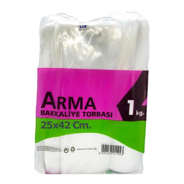 Naksan Arma Şeffaf Naylon 3 lük 25x42 Cm. Bakkaliye Poşeti Torbası - 1 Kg. - Ort. 140 Adet - 1 Paket ürün görseli 1