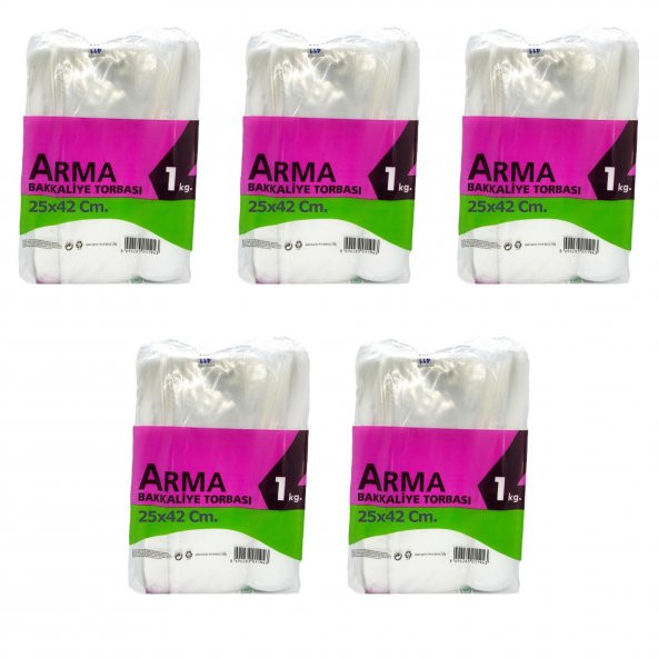 Naksan Arma Şeffaf Naylon 3 lük 25x42 Cm. Bakkaliye Poşeti Torbası - 1 Kg. - Ort. 140 Adet - 5 Paket ürün görseli 1