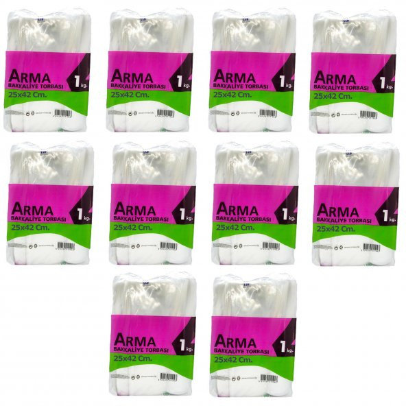 Naksan Arma Şeffaf Naylon 3 lük 25x42 Cm. Bakkaliye Poşeti Torbası - 1 Kg. - Ort. 140 Adet - 10 Paket ürün görseli 1