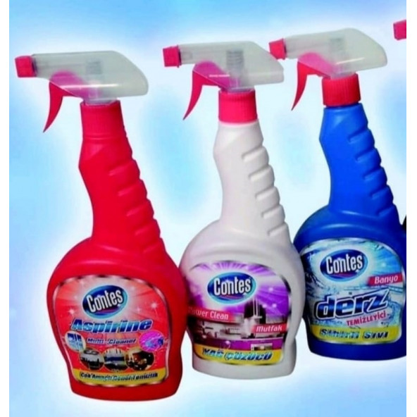 CONTES ASPİRİNE 750 ML&CONTES DERZ TEMİZLEYİCİ 750 ML&CONTES YAĞ ÇÖZÜCÜ 750 ML (TÜRK MALI) ürün görseli 1
