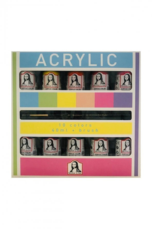 Mona Lisa Akrilik Boya 10 Renk X 40 ml ürün görseli 1