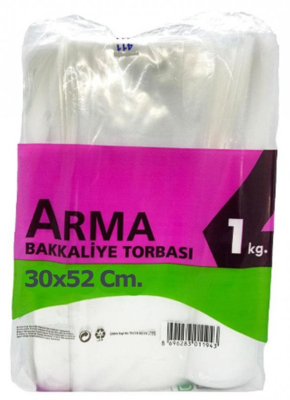 Naksan Arma Şeffaf Naylon 5 lik 30x52 Cm. Bakkaliye Poşeti Torbası - 1 Kg. - Ort. 85 Adet - 1 Paket ürün görseli 1