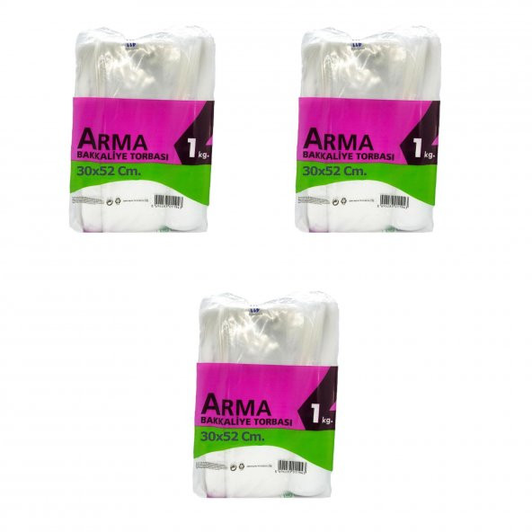Naksan Arma Şeffaf Naylon 5 lik 30x52 Cm. Bakkaliye Poşeti Torbası - 1 Kg. - Ort. 85 Adet - 3 Paket ürün görseli 1
