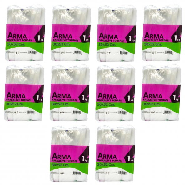 Naksan Arma Şeffaf Naylon 5 lik 30x52 Cm. Bakkaliye Poşeti Torbası - 1 Kg. - Ort. 85 Adet - 10 Paket ürün görseli 1