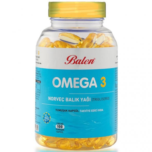 Balen Omega 3 Norveç Balık Yağı 1380 Mg 100 Kapsül (Trigliserid) ürün görseli 1