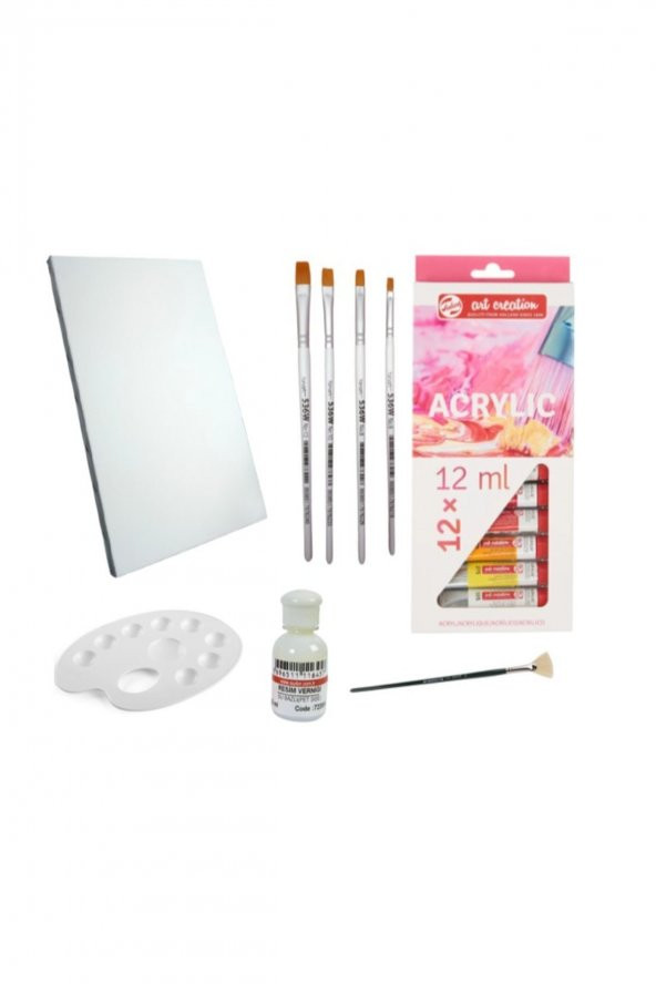 Artcreation Akrilik Boya Seti 25x35 Tuval Ipek Fırçalı ürün görseli 1