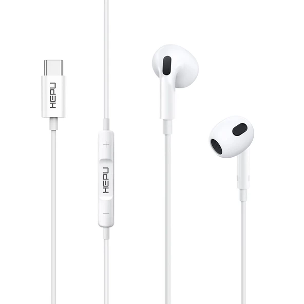 HEPU HP-350 Type-C Stereo Kulak İçi Kablolu Kulaklık ürün görseli 1