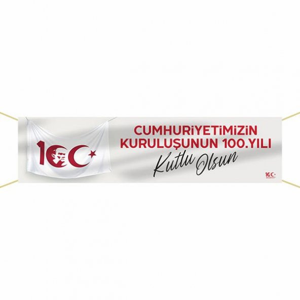 Yüzüncü Yılımız Kutlu Olsun Kumaş Pankart-6 ürün görseli 1