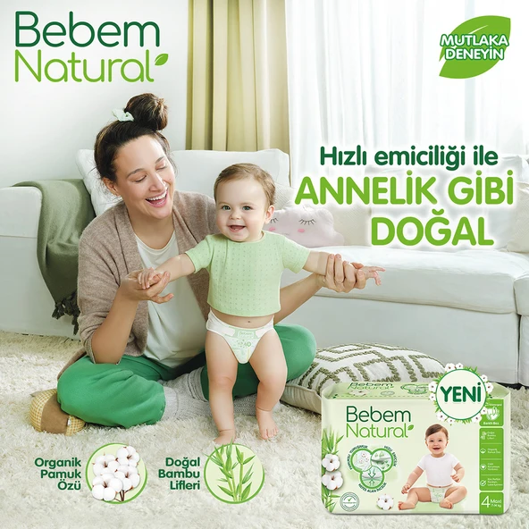 Bebem Natural Bebek Bezi 3 Beden Midi Aylık Fırsat Paketi 170 Adet - Resim 2