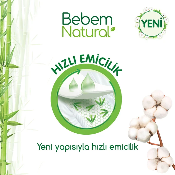 Bebem Natural Bebek Bezi 3 Beden Midi Aylık Fırsat Paketi 170 Adet - Resim 5