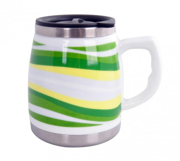 Andoutdoor AND325A İçi Çelik Dışı Desenli Seramik Kupa Mug ürün görseli 1