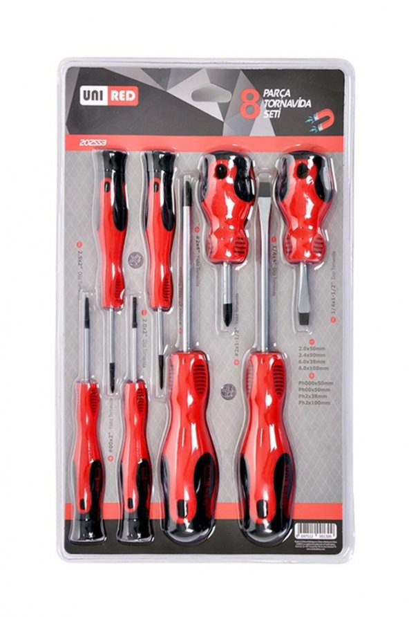 UniRed 8 Parça Tornavida Seti ürün görseli 1