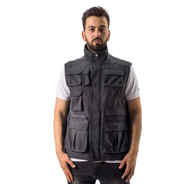 FreeCamp Vest Erkek Balıkçı Yelek-ANTRASİT ürün görseli 1