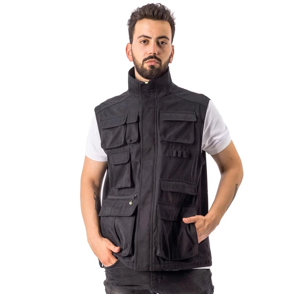 FreeCamp Vest Erkek Balıkçı Yelek-SİYAH ürün görseli 1
