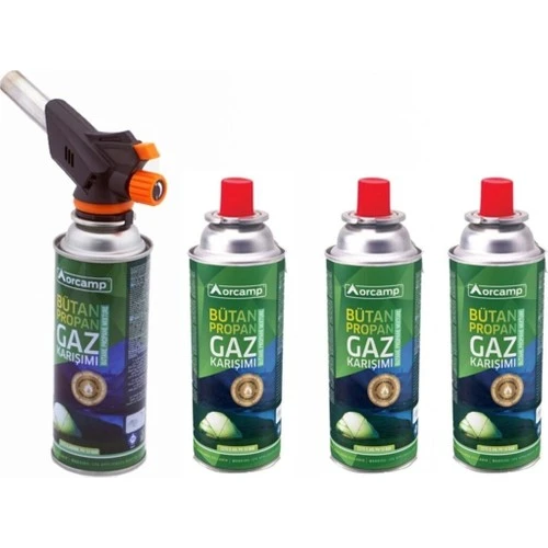 Orcamp CX-500 Çakmaklı Kartuş Pürmüz ve 4 Adet 227 gr Kartuş Pürmüz Set ürün görseli 1