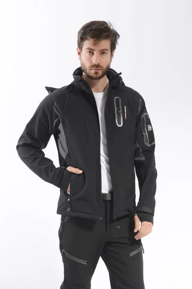 FreeCamp Eagle Softshell Ceket-SİYAH ürün görseli 1
