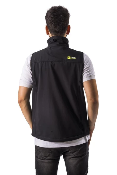 FreeCamp Vest Erkek Softshell Yelek-SİYAH - Resim 3