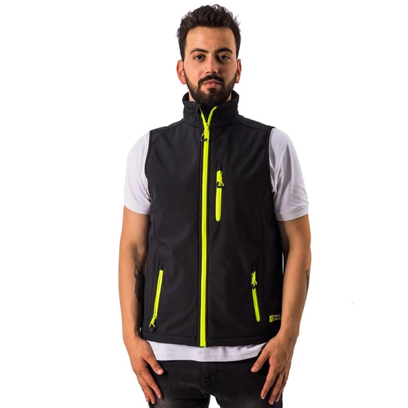 FreeCamp Vest Erkek Softshell Yelek-SİYAH ürün görseli 1