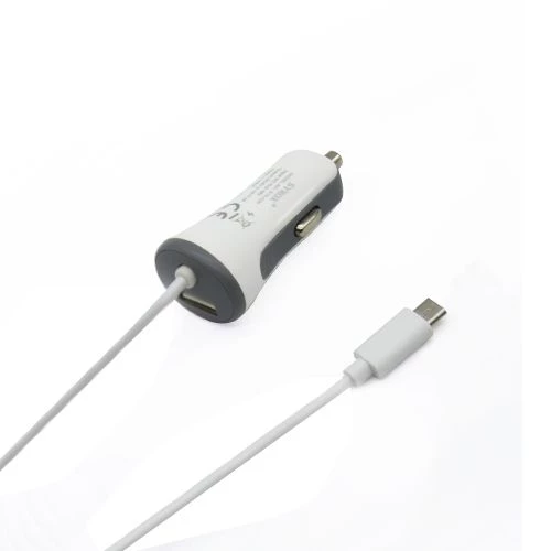 Syrox C26 Araç Şarj Aleti 3.4A Sabit Micro USB Kablo + USB Port Beyaz ürün görseli 1