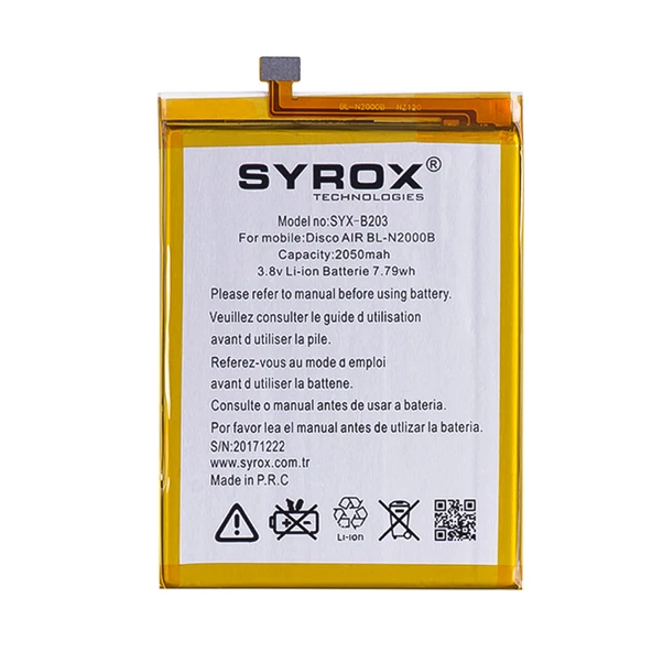 Syrox General Mobile Discovery Air Batarya 2050 mAh B203 ürün görseli 1