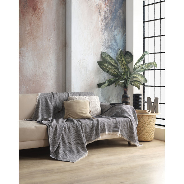 Miracolo Home Kaymaz Tasarımlı Pamuklu Yumuşak Koltuk Kanepe Çekyat 170x210cm Çok Amaçlı Siyah Örtü ürün görseli 1