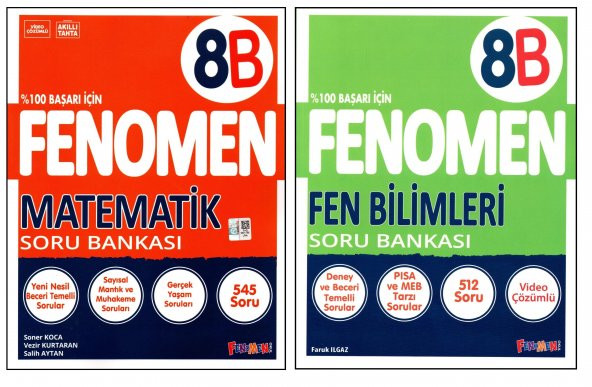 Fenomen 8. Sınıf LGS Matematik (B) + Fen Bilimleri (B) Soru Bankası 2 Kitap ürün görseli 1