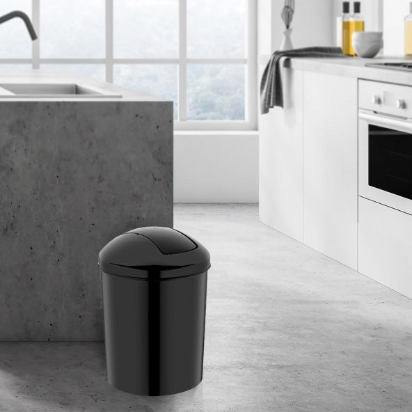 Rulopak Kelebek Kapak Çöp Kovası 15 Litre Siyah ürün görseli 1