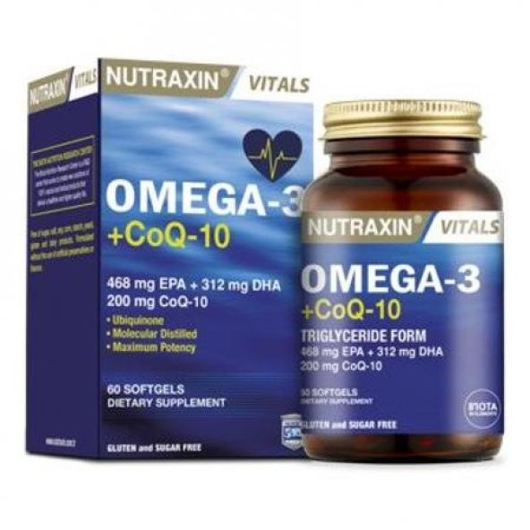 Nutraxin Omega-3 & Co Q-10 Yumuşak 60 Kapsül ürün görseli 1