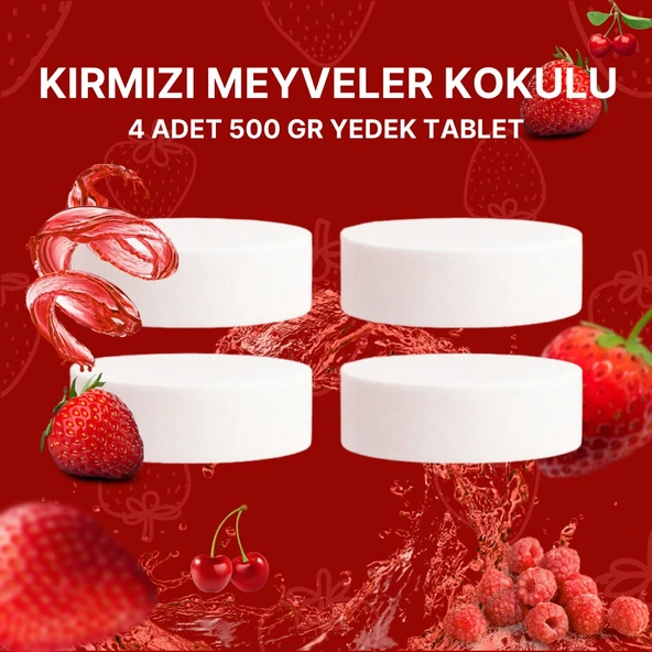 2 Adet 2x500Gr - KIRMIZI MEYVELER - Nem Alıcı Rutubet Giderici Yedek Tablet ürün görseli 1