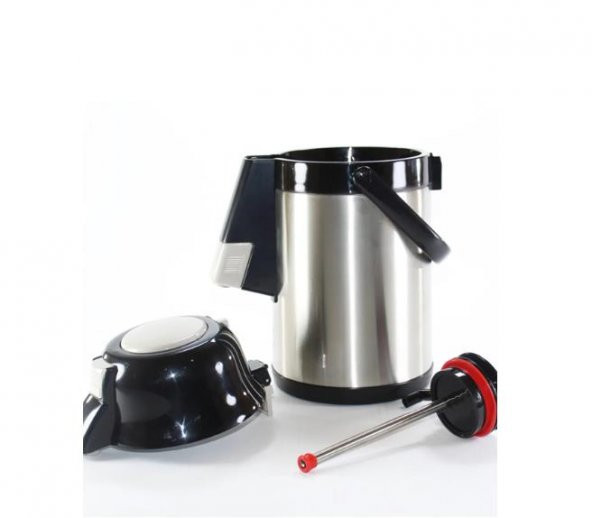 Cooker CKR2007 Pompalı 2,5 Litre Çelik Termos Siyah - Resim 2